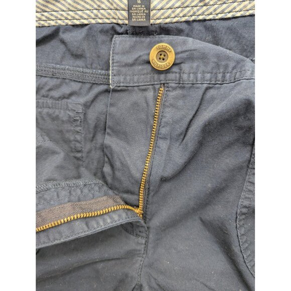 Tommy Hilfiger Capri Pants Womens 16 Navy Cargo Cropped Zip Fly Pockets 802251 - Picture 11 of 14